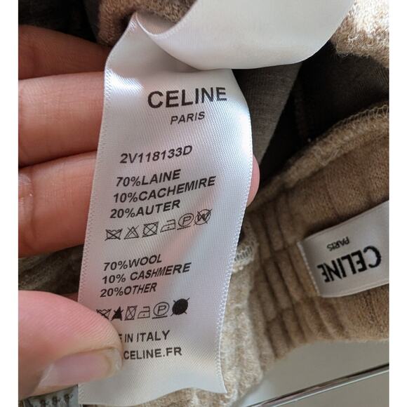 Celine Paris Tan Wool Blend Drawstring Joggers Short Petite - Picture 5 of 8